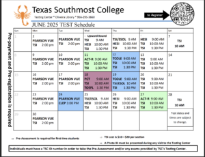 June Testing Calendar